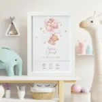 poster kot darilo ob rojstvu s podatki dojenčka