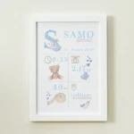 poster kot darilo ob rojstvu s podatki dojenčka