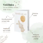 darilo ob rojstvu: čestitka zajček z opisom