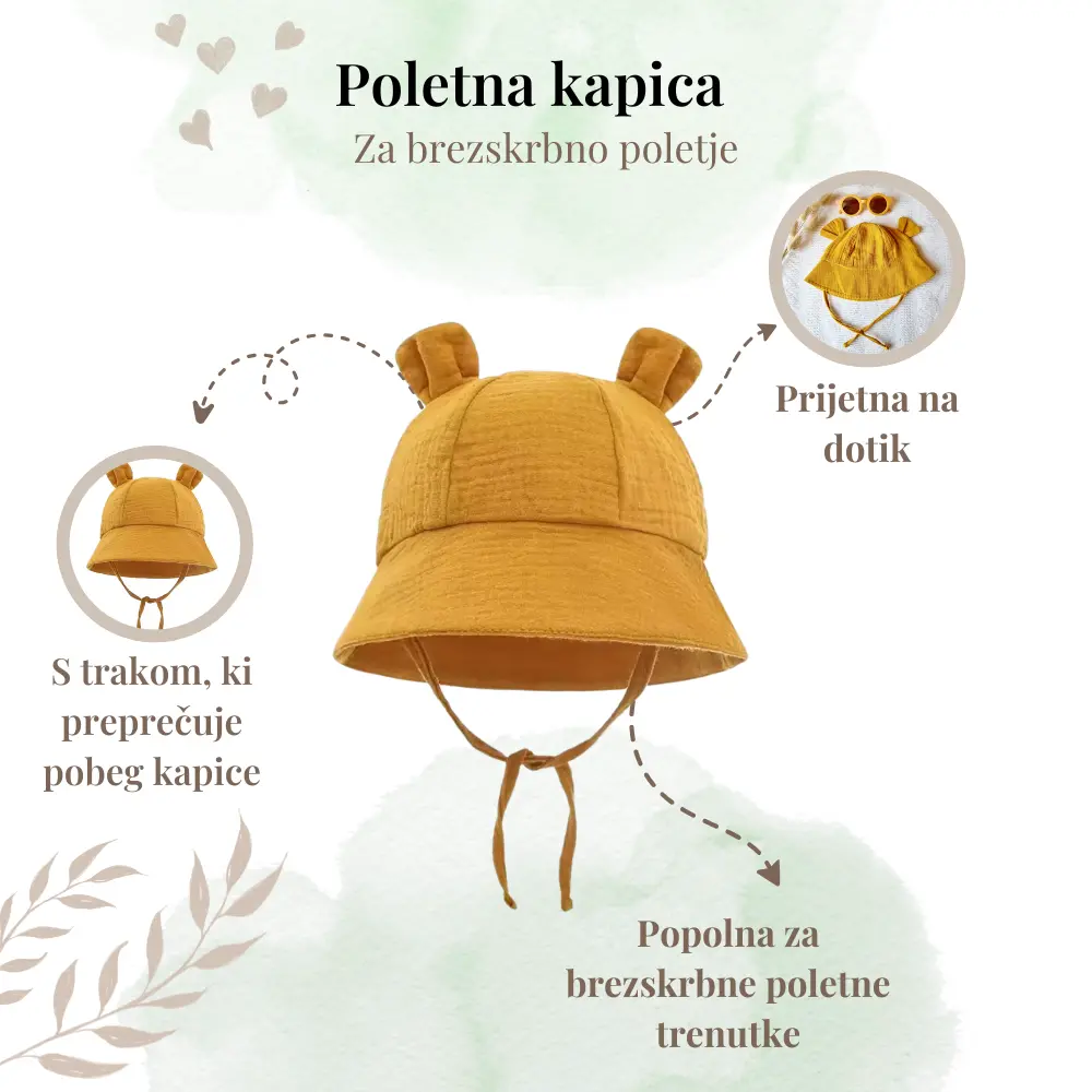Poletna kapica kot dela darila ob rojstvu Moj mali sonček