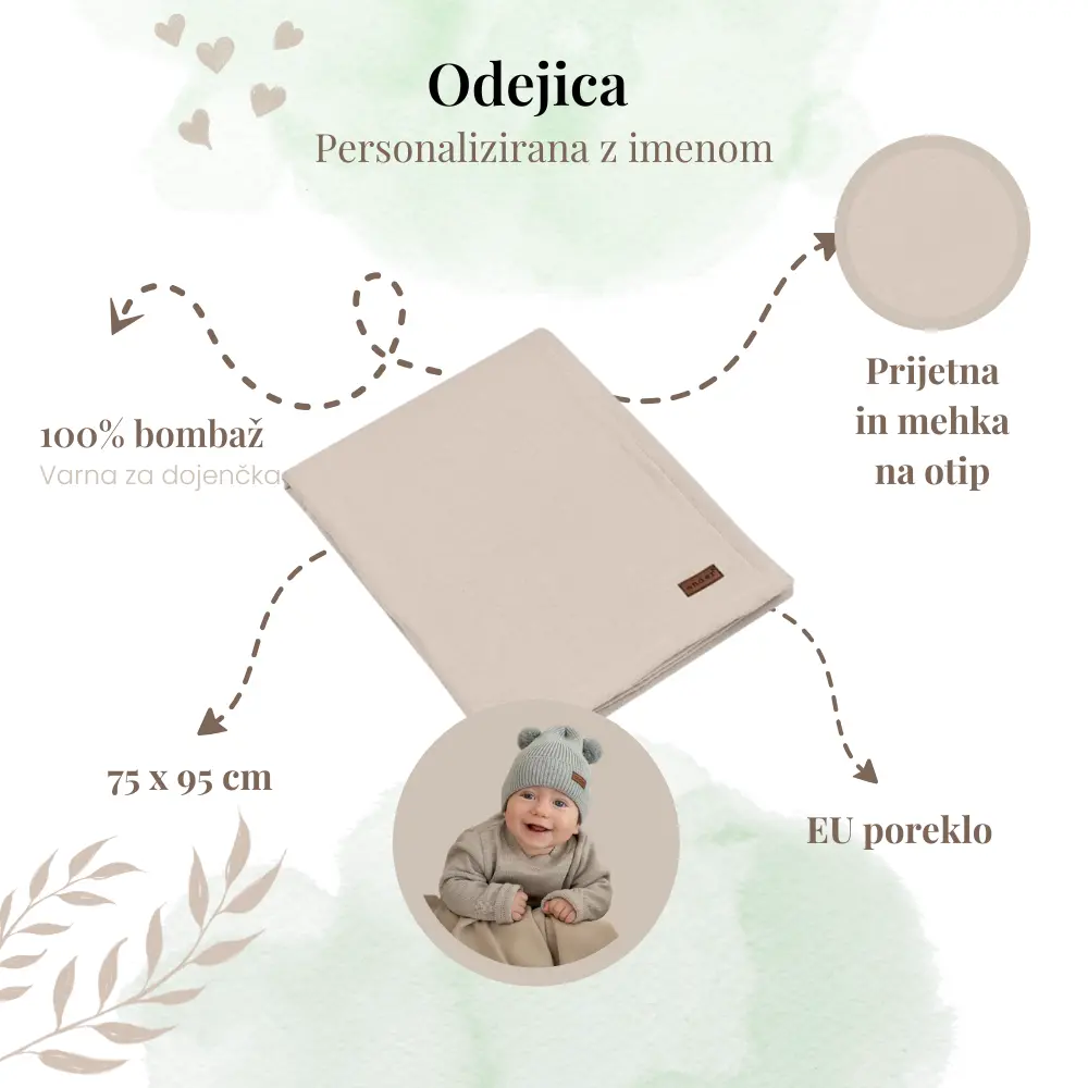 Darilo ob rojstvu s personalizirano odejo z imenom dojenčka